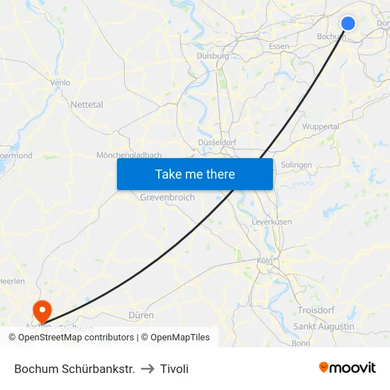 Bochum Schürbankstr. to Tivoli map