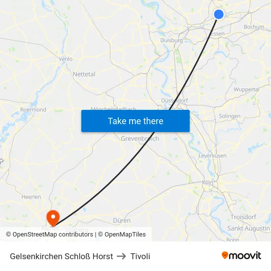 Gelsenkirchen Schloß Horst to Tivoli map