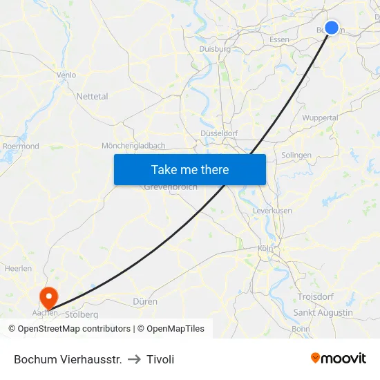 Bochum Vierhausstr. to Tivoli map