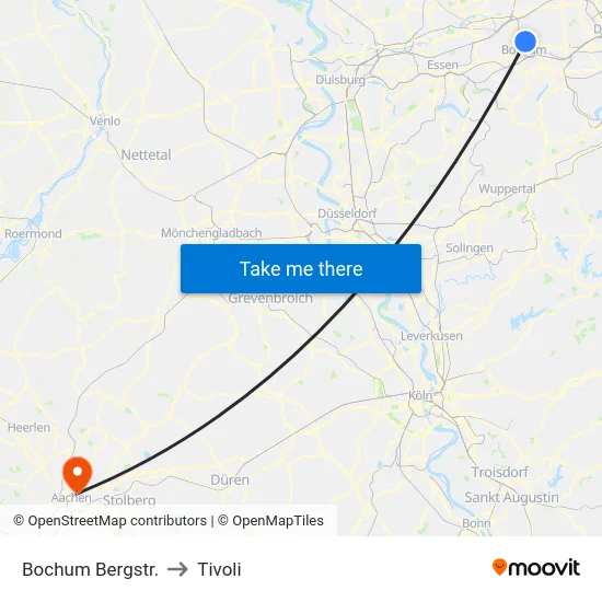 Bochum Bergstr. to Tivoli map