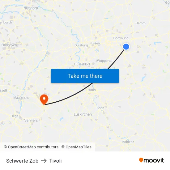 Schwerte Zob to Tivoli map