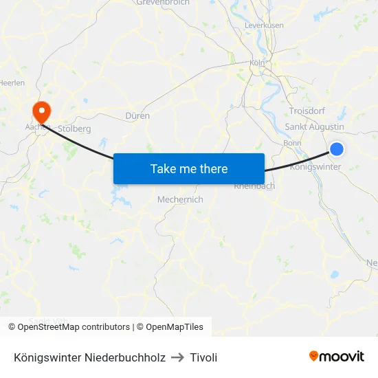 Königswinter Niederbuchholz to Tivoli map