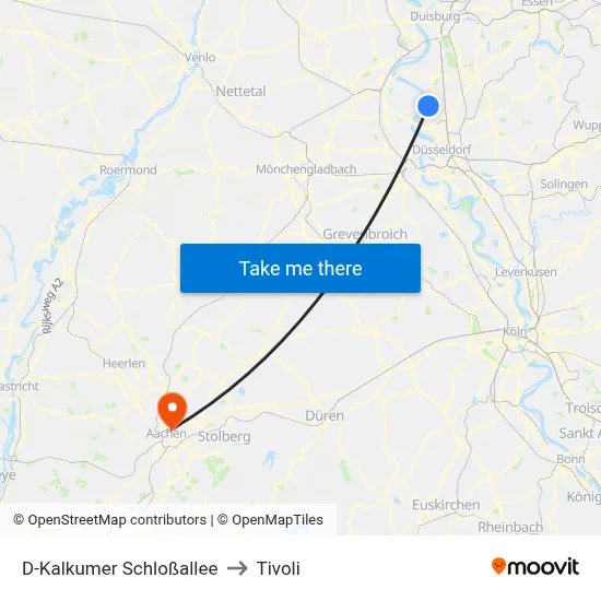 D-Kalkumer Schloßallee to Tivoli map