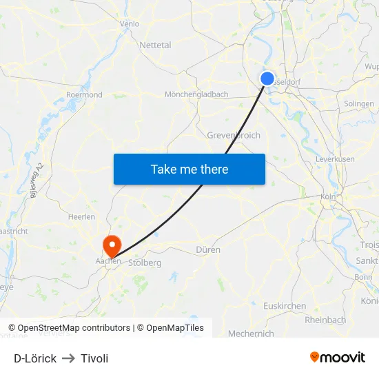 D-Lörick to Tivoli map