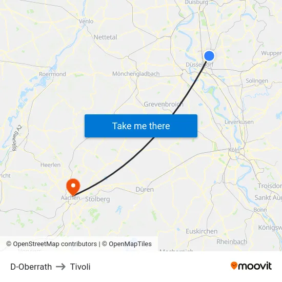 D-Oberrath to Tivoli map