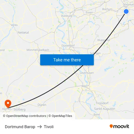 Dortmund Barop to Tivoli map