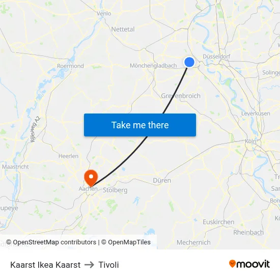 Kaarst Ikea Kaarst to Tivoli map