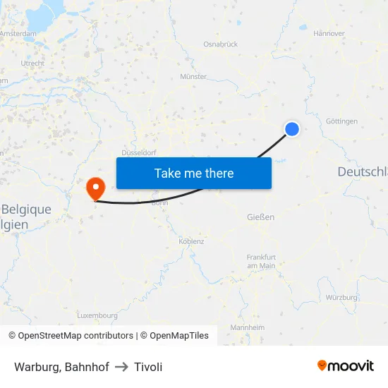 Warburg, Bahnhof to Tivoli map