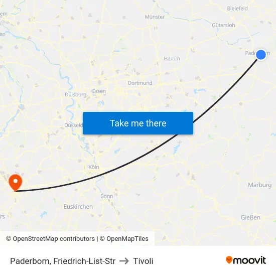 Paderborn, Friedrich-List-Str to Tivoli map