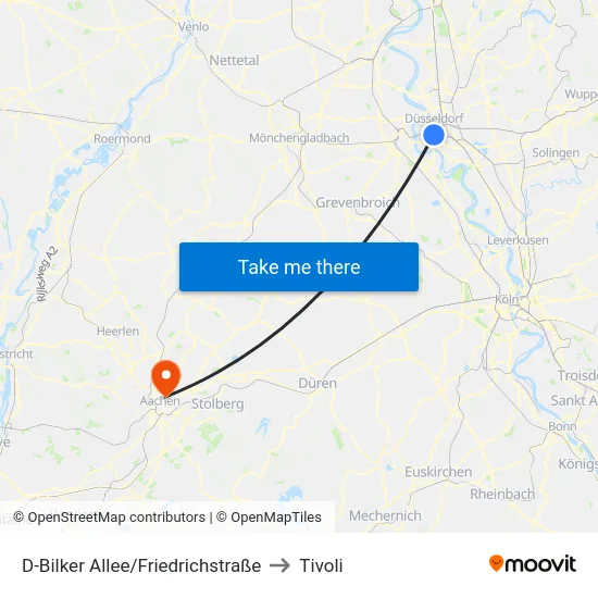 D-Bilker Allee/Friedrichstraße to Tivoli map