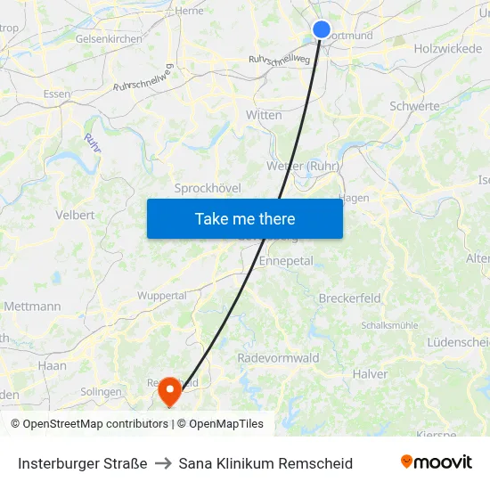 Insterburger Straße to Sana Klinikum Remscheid map