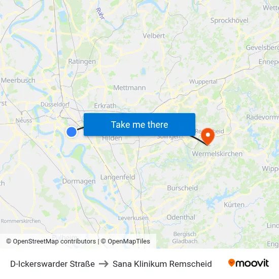 D-Ickerswarder Straße to Sana Klinikum Remscheid map