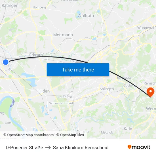 D-Posener Straße to Sana Klinikum Remscheid map