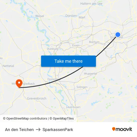 An den Teichen to SparkassenPark map