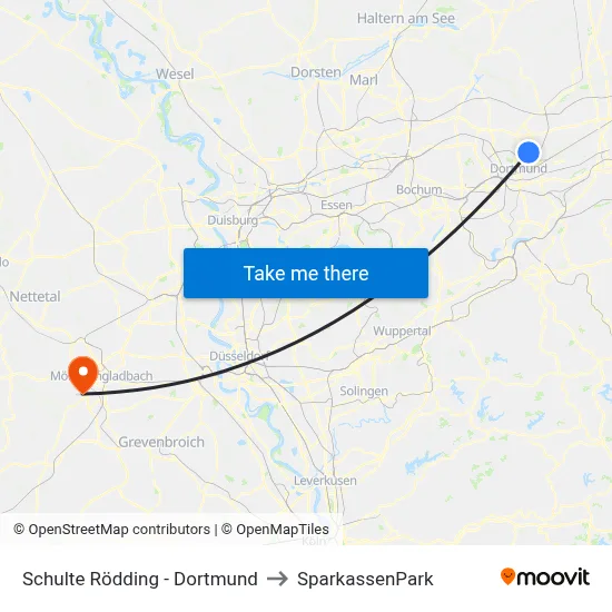 Schulte Rödding - Dortmund to SparkassenPark map