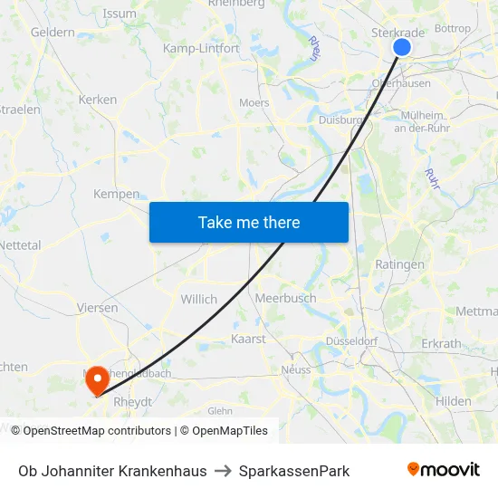 Ob Johanniter Krankenhaus to SparkassenPark map