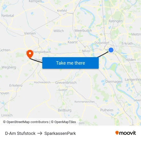 D-Am Stufstock to SparkassenPark map