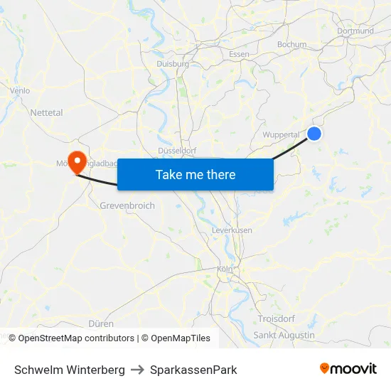 Schwelm Winterberg to SparkassenPark map