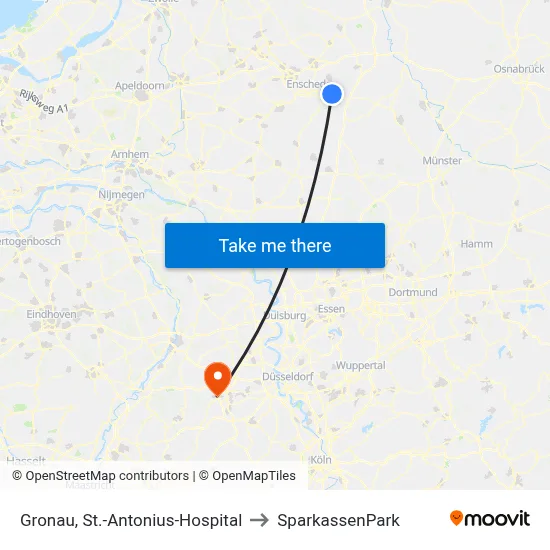 Gronau, St.-Antonius-Hospital to SparkassenPark map
