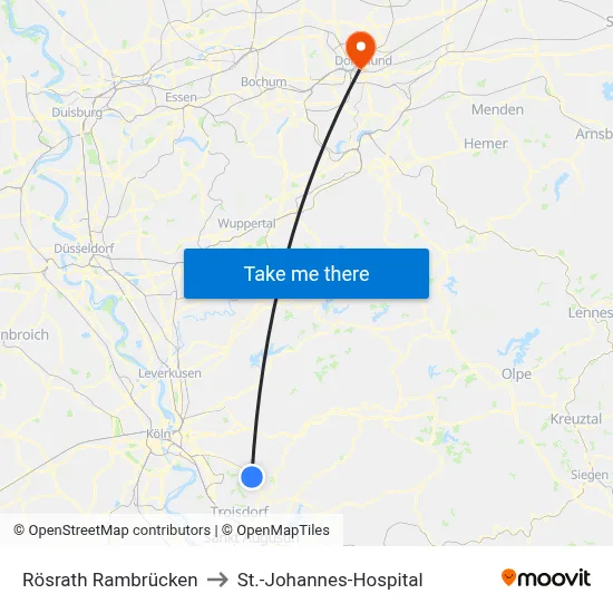 Rösrath Rambrücken to St.-Johannes-Hospital map