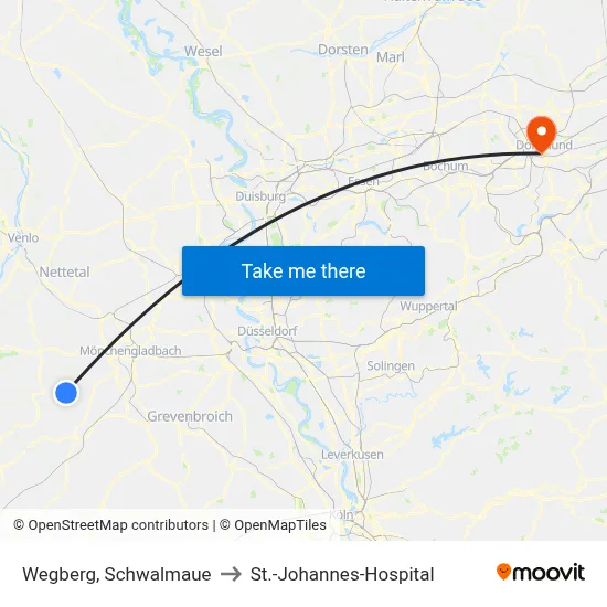Wegberg, Schwalmaue to St.-Johannes-Hospital map