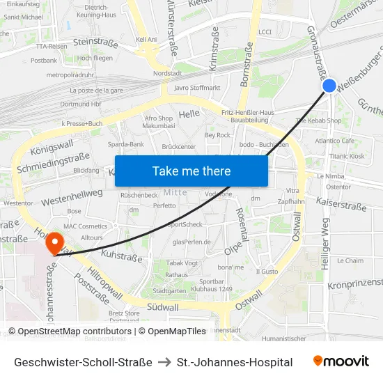 Geschwister-Scholl-Straße to St.-Johannes-Hospital map