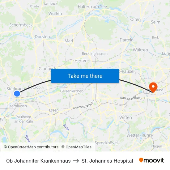 Ob Johanniter Krankenhaus to St.-Johannes-Hospital map