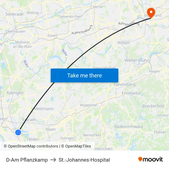 D-Am Pflanzkamp to St.-Johannes-Hospital map