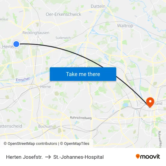Herten Josefstr. to St.-Johannes-Hospital map
