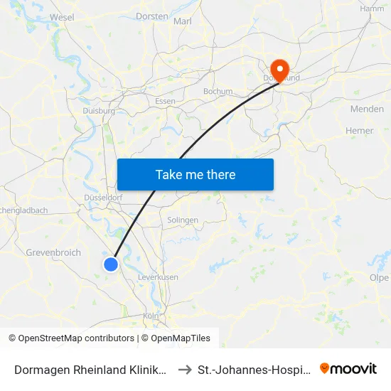 Dormagen Rheinland Klinikum to St.-Johannes-Hospital map