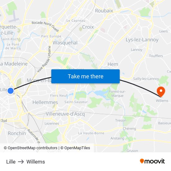 Lille to Willems map