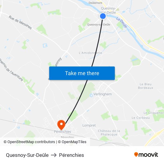 Quesnoy-Sur-Deûle to Pérenchies map
