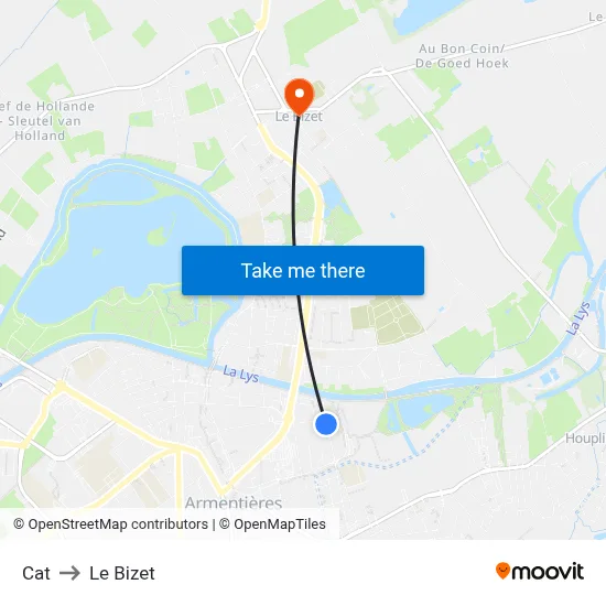 Cat to Le Bizet map