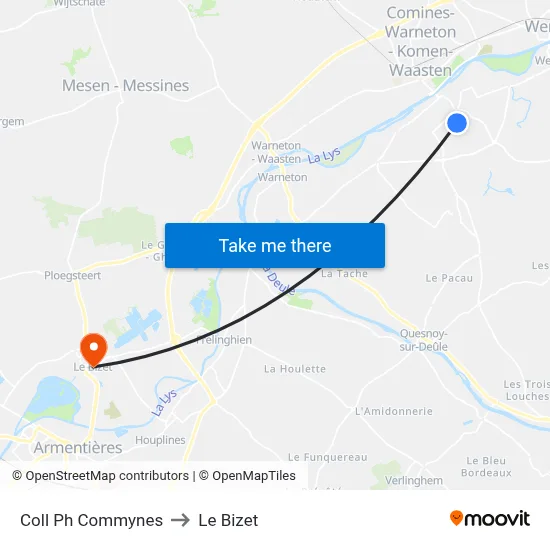 Coll Ph Commynes to Le Bizet map