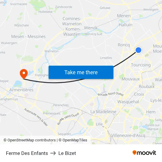 Ferme Des Enfants to Le Bizet map