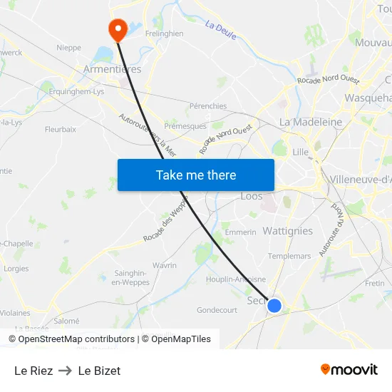 Le Riez to Le Bizet map