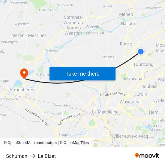Schuman to Le Bizet map