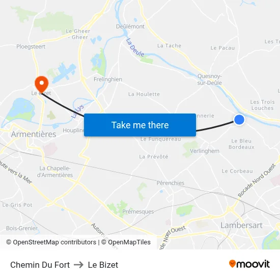 Chemin Du Fort to Le Bizet map