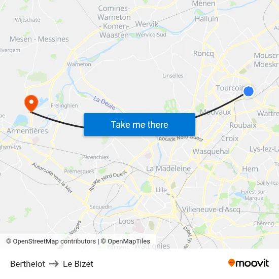 Berthelot to Le Bizet map