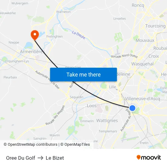 Oree Du Golf to Le Bizet map