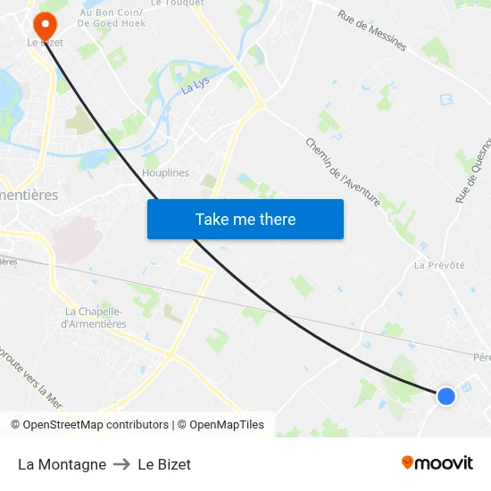 La Montagne to Le Bizet map