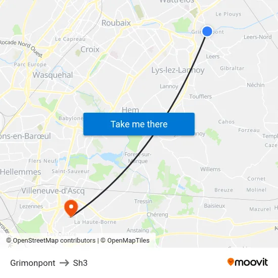 Grimonpont to Sh3 map