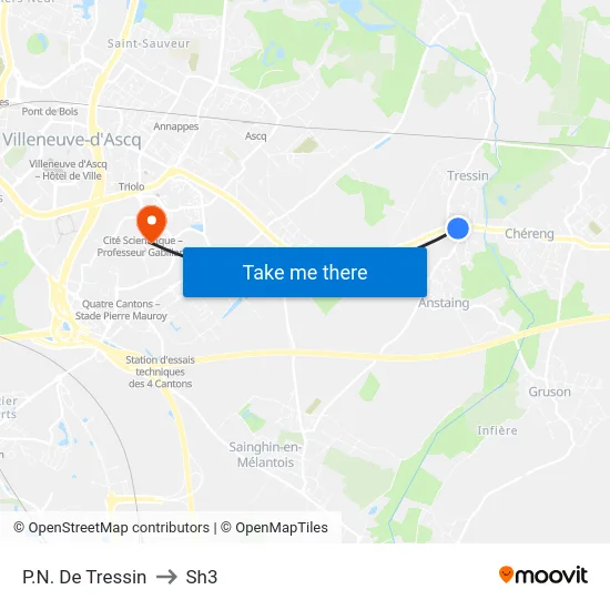 P.N. De Tressin to Sh3 map