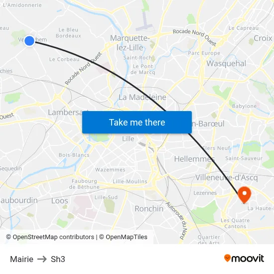 Mairie to Sh3 map