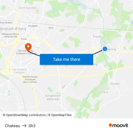 Chateau to Sh3 map