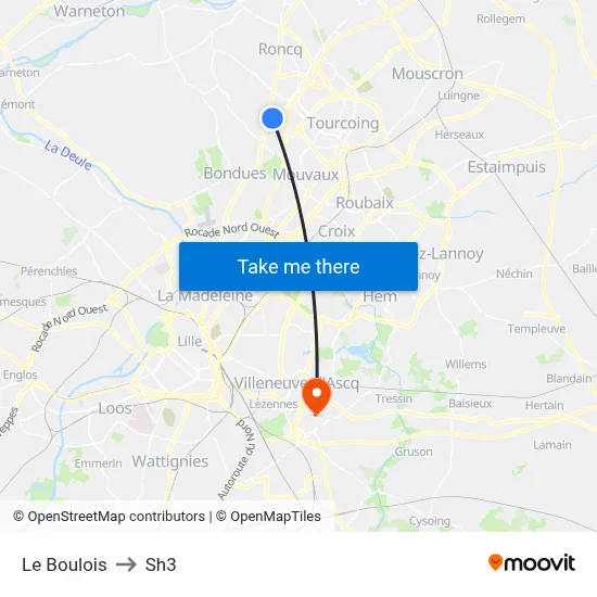 Le Boulois to Sh3 map