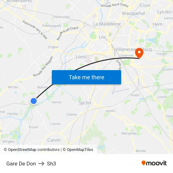 Gare De Don to Sh3 map