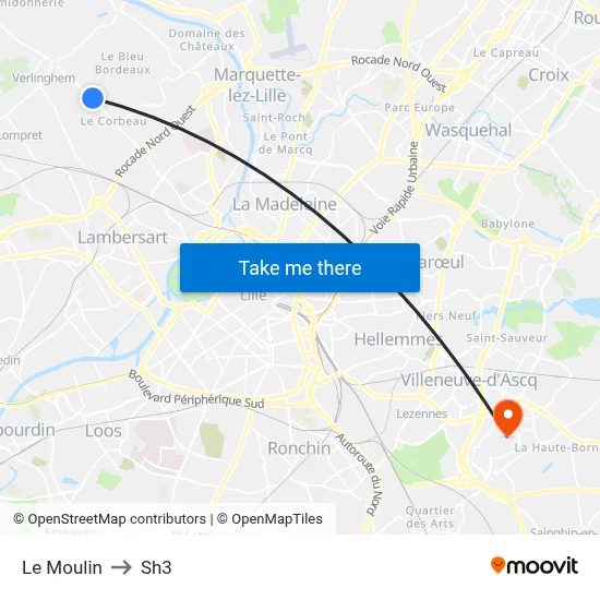 Le Moulin to Sh3 map
