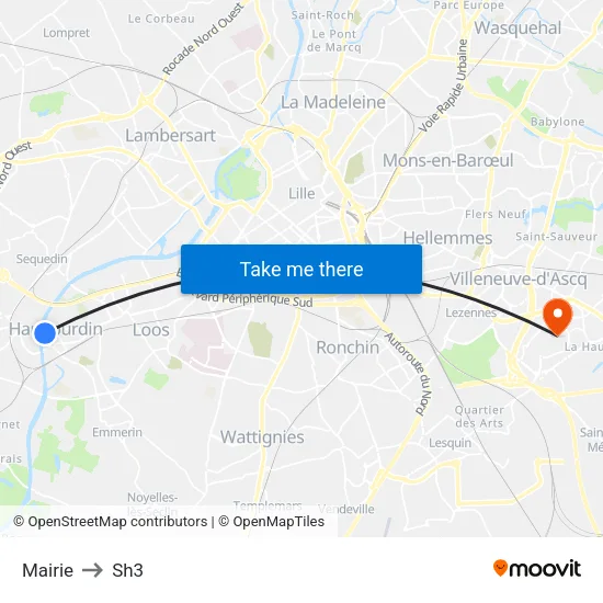 Mairie to Sh3 map