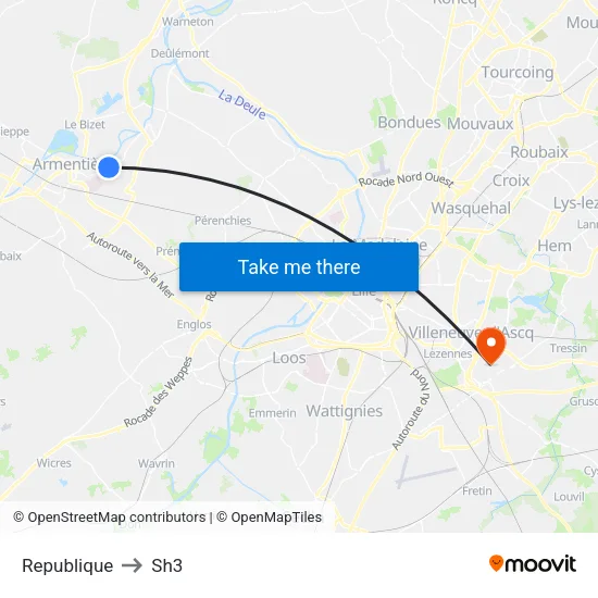 Republique to Sh3 map